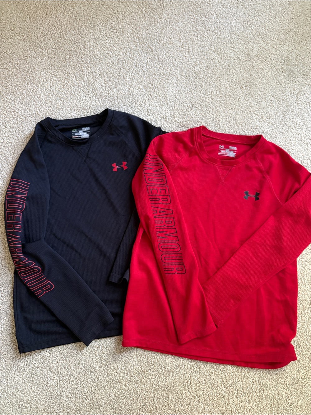 Under Armour Kids Long Sleeve Crewneck Shirts - Red & Black